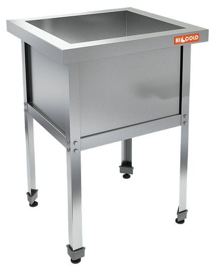 Н1ВМ-6/6 Ц стол-моечная ванна сварная, 1 секц. (480х480х350), (оцин.угол), HICOLD RUS