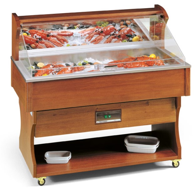 ВИТРИНА РЫБН.С ЛЬДОГЕНЕР. FISHING 6 ТЕМН.ОРЕХ