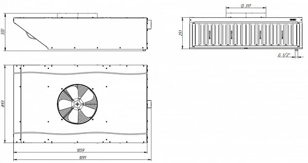 Зонт вытяжной Abat ЗВВ-900