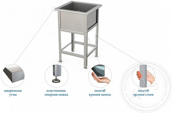 Ванна котломоечная Atesy ВСМ-С-1.910.430-02 (ВСМ-1/430/1010)