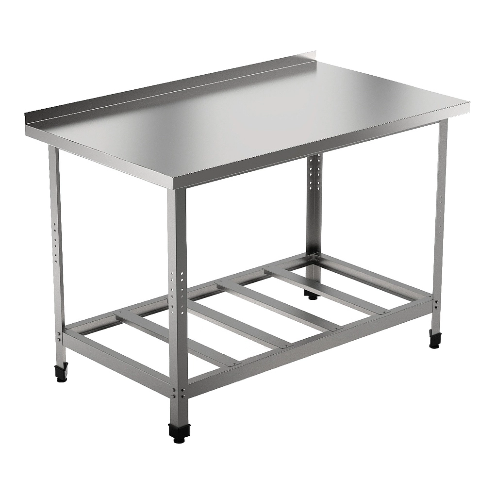 Стол произв. Eksi серии СПБП 1000/600-с ("Стандарт", борт, полка-решетка-1шт., расст. м/у реш.200мм)