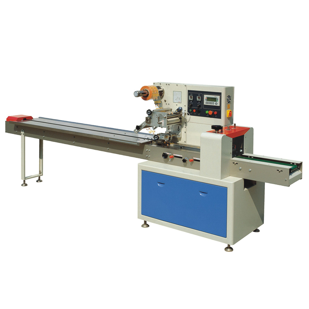 Автоматическая горизонтальная упаковочная машина DXDZ-250B (3 servo, рег. форм., min bag L 65, S 200, H 40, 2-х позиц. нож)