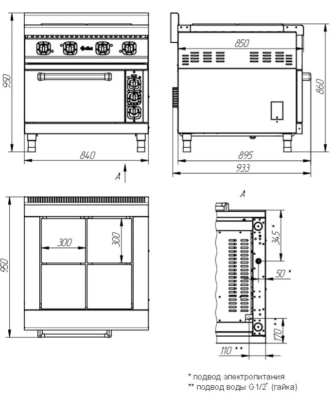 Плита электрическая Abat ЭПК-48ЖШ-К-2/1