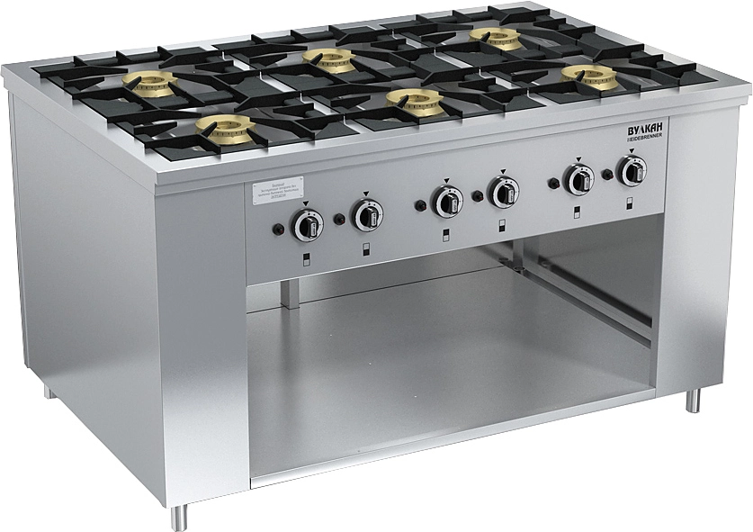 Плита ресторанная газовая Вулкан-Heidebrenner, мод. ПРГ-IIА-6 Maxi,  арт. 8231