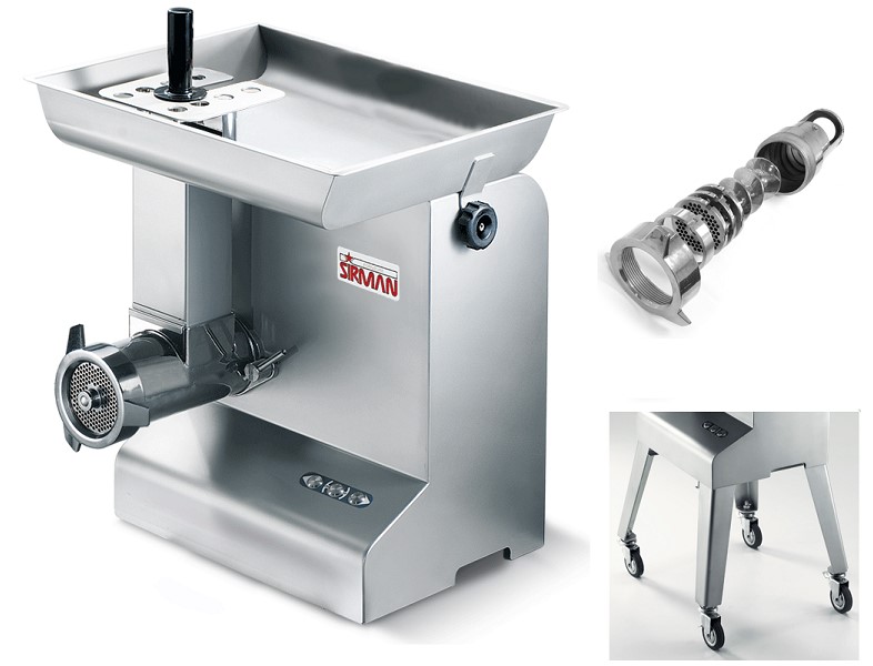 МЯСОРУБКА SIRMAN TC-32 BUFFALO 4HP (ПОЛН. УНГЕР) 3Ф. НА НОЖКАХ С КОЛЕСАМИ