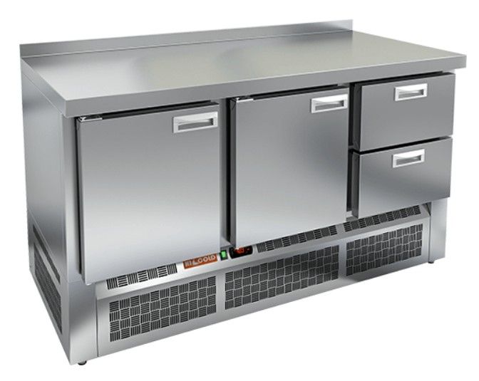 GNE 122/TN стол охл.(-2+10), 1 дверь, 4 ящика, 1485х700х850мм, ниж.распол.агрегата, HICOLD RUS