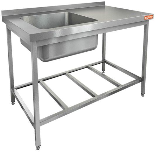 НСО1М-12/6БРЛ ЭЦ стол-моечная ванна, 1 секц. (500х400х250) слева, (оцин.угол.), HICOLD RUS