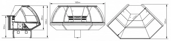 Холодильная витрина Марихолодмаш Парабель ВХС-УН (без агрегата)