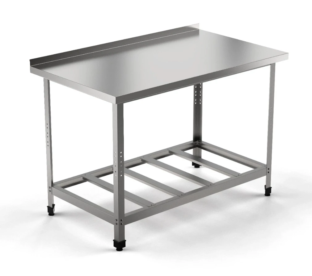 Стол произв. Eksi серии СПБП 1200/600-с ("Стандарт", борт, полка-решетка-1шт., расст. м/у реш.200мм)