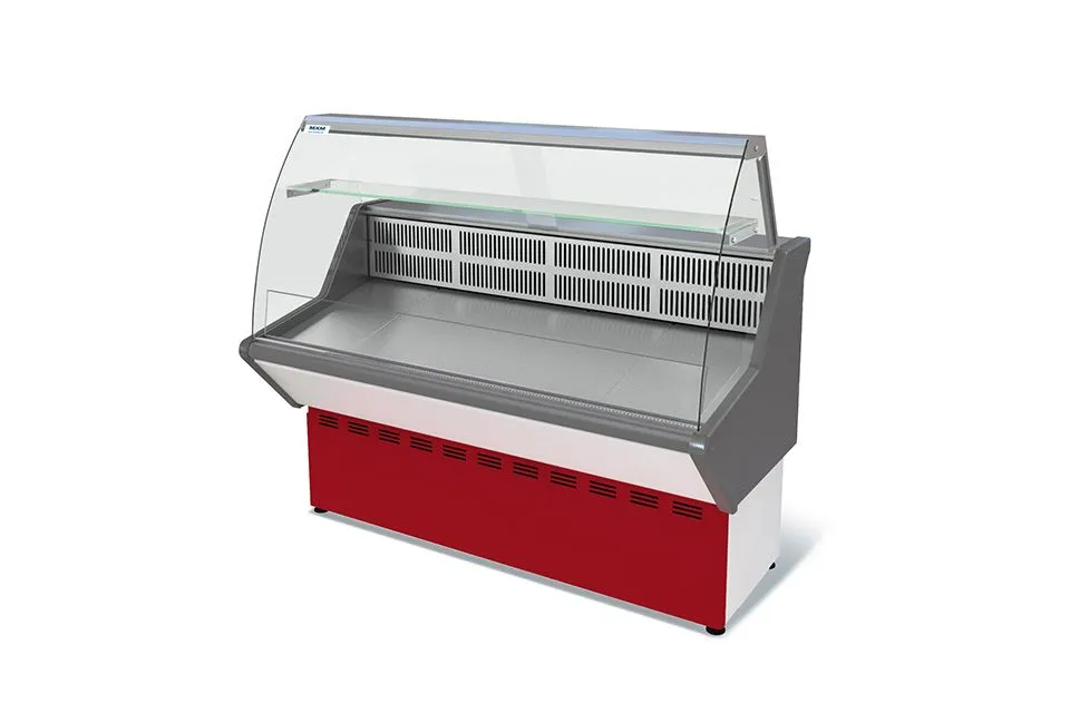 Витрина холодильная ВХСн-1,0 НОВА (с гнутым стеклом, нержавейка)