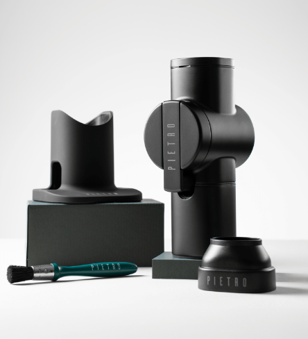 Ручная кофемолка Fiorenzato Pietro с комплектом аксессуаров Extreme Black (DARK-T)