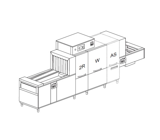МАШИНА ПОСУДОМОЕЧНАЯ DIHR QX 246 DX+DDE+DRF70+HRF10+SAN/2 ЧАСТИ