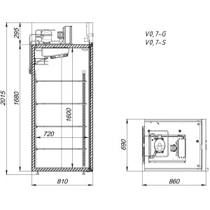 Шкаф холодильный Аркто V0.7-G (P) короткая ручка