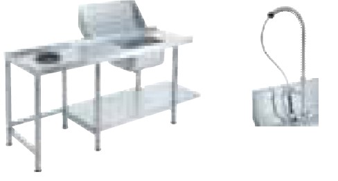СТОЛ Д/ГРЯЗ.ПОСУДЫ COMENDA PC-HC-AC2 770107 1800ММ + ДУШ.УСТРОЙСТВО