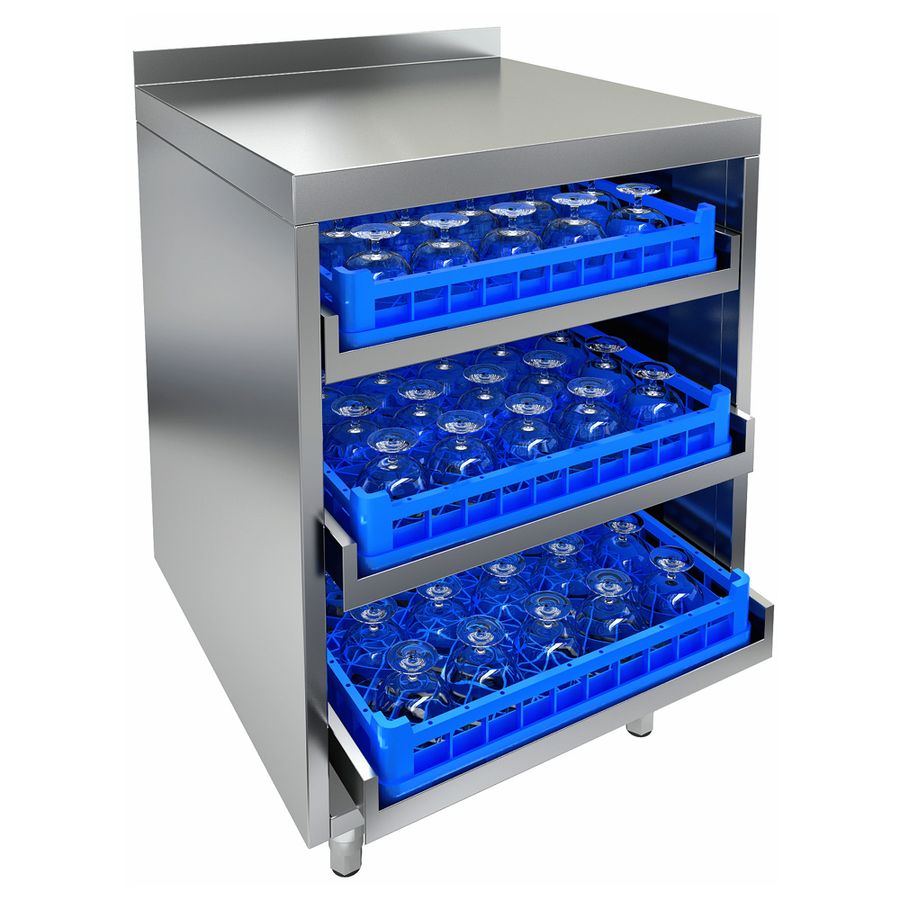 НБМКБ-6/7Б модуль барный с бортом для корзин с бокалами, 600х700х850мм, HICOLD RUS