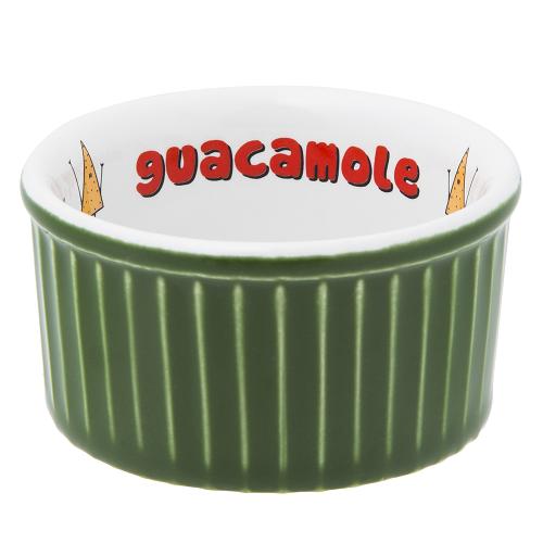 Рамекин 100мл d8см h4см Oxford, цвет зеленый с декором "GUACAMOLE" C12M-3C1P