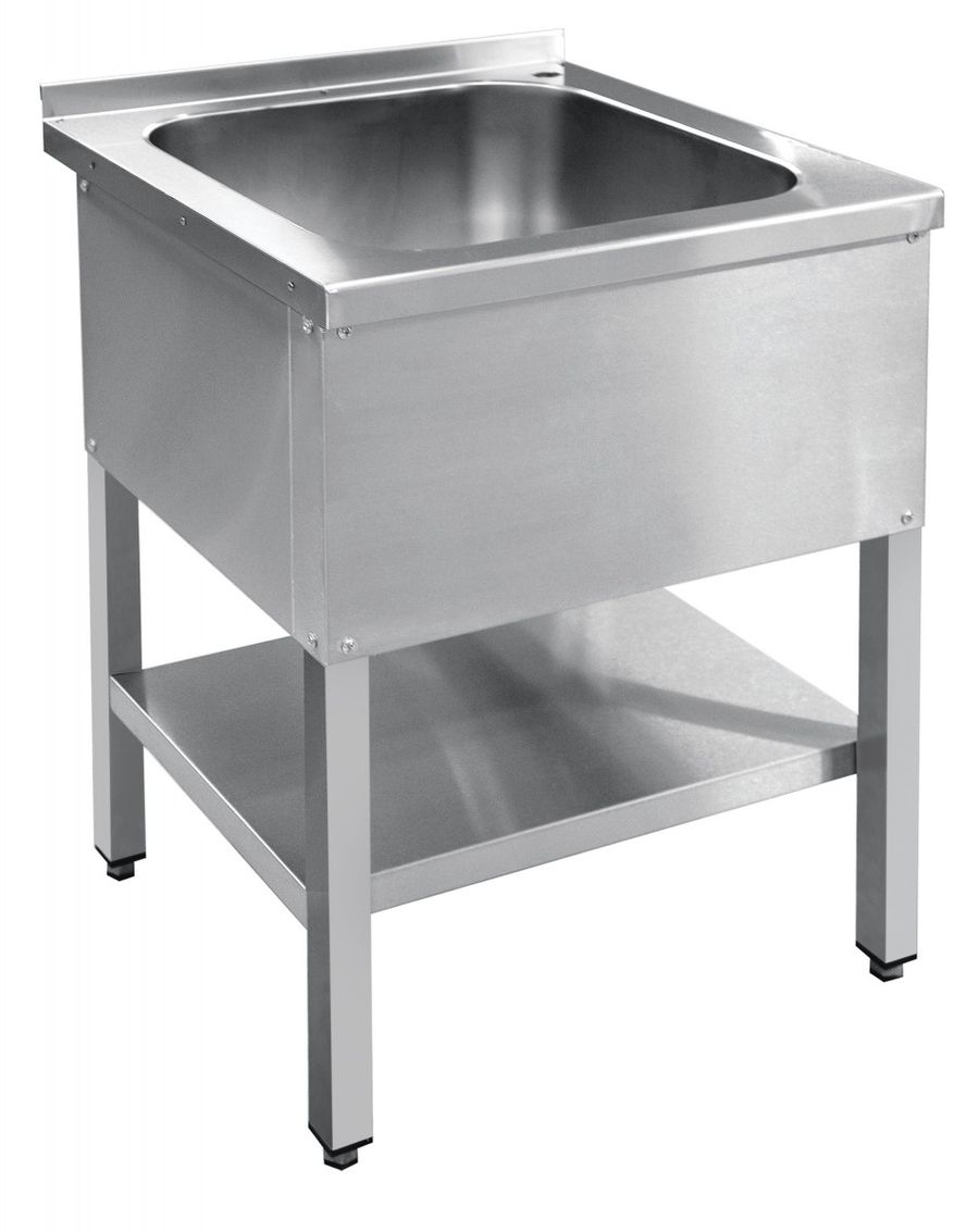 Ванна моечная Abat ВМП-7-1-6 РН 1-секц., нерж., разб. с полкой