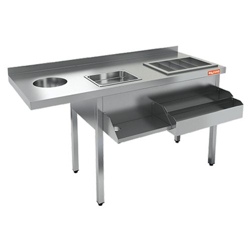 НКС-14/6БПК коктейльная станция с бортом, отв. д/отходов, теплоизолир. ванна, мойка, полка