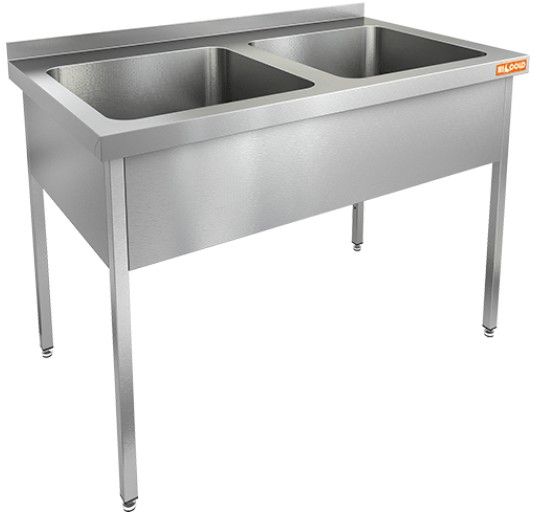 НСО2М-14/6БЛ стол-моечная ванна, 2 секц. (500х400х250) слева, HICOLD RUS