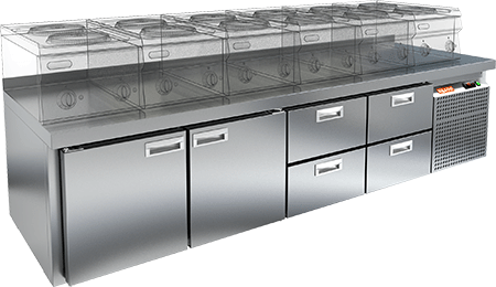 СТОЛ С МОРОЗИЛЬНЫМ ШКАФОМ HICOLD SN 1122/BT LT Sh (R290)