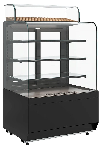 Витрина кондитерская Полюс KR70 VM 0,6-2 STANDARD открытая, горка (9005)
