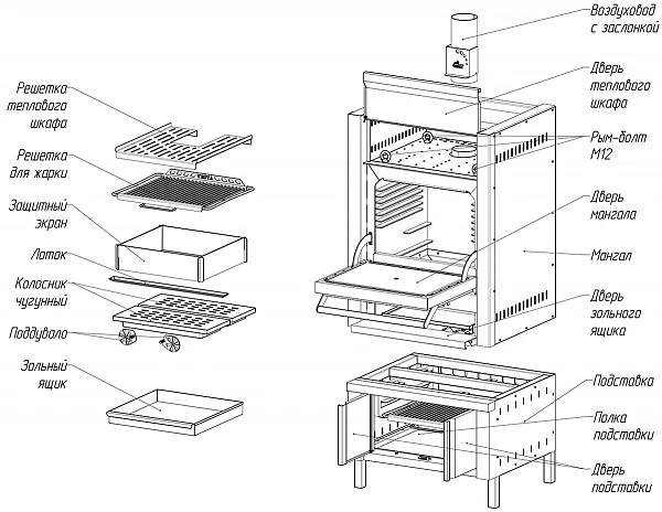 Гриль-ростер (хоспер) Vesta 25/23
