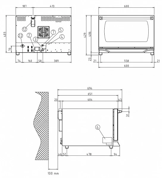 Печь конвекционная электрическая Unox XFT 113