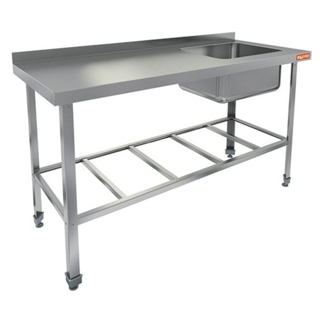 НСО1М-14/7БРП ЭЦ стол-моечная ванна, 1секц. (500х500х300) справа, (оцин.угол.), HICOLD RUS