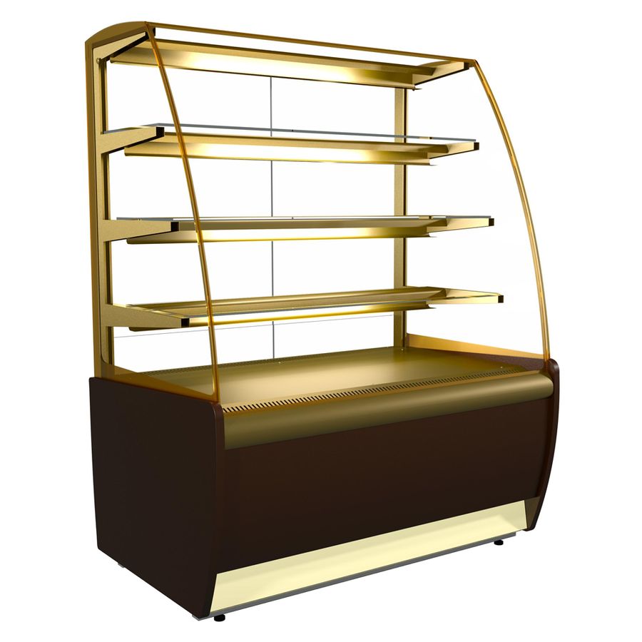 Витрина холодильная K70 VM 0,9-1 LIGHT цвет по схеме (стандарт, пластик 0013 (черный))