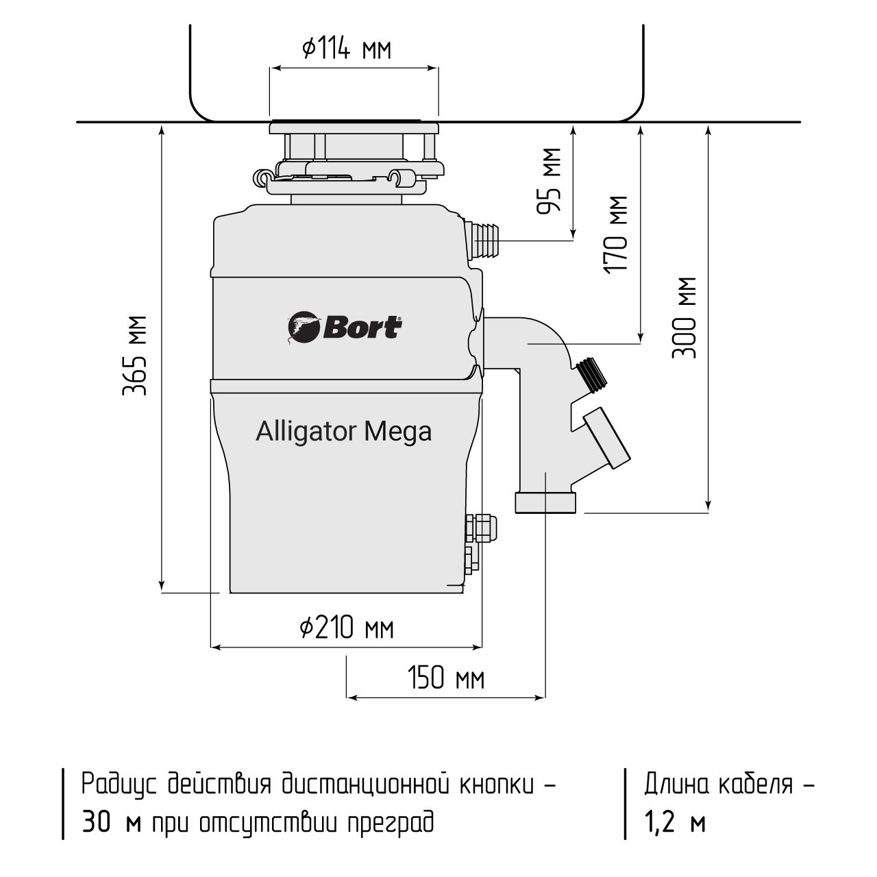 Измельчитель отходов BORT Alligator MEGA