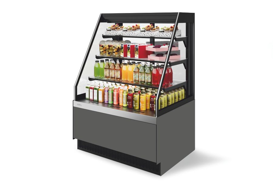 Витрина Кондитерская Vete II kub OFT 90, Серый матовый/шлифованная нержавейка (T7016M.VG033.B7016M)