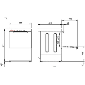 Машина посудомоечная фронтальная Azimut HERA 50 PS 400V 3N 50Hz