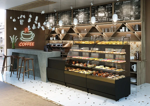 Витрина кондитерская Полюс K70 VM 1,3-1 LIGHT (версия 2.0) (9005)