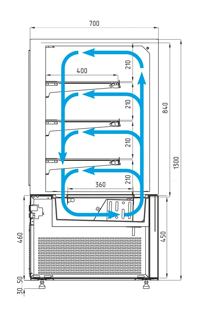 Витрина холодильная серии КС71-130 VV 1,2-1, RAL 9005