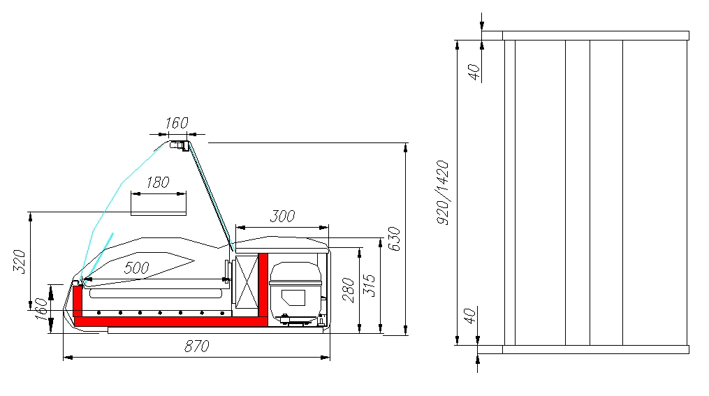 Витрина холодильная настольная Полюс А87 SV 1,5-1 (ВХСн-1,5 Арго)