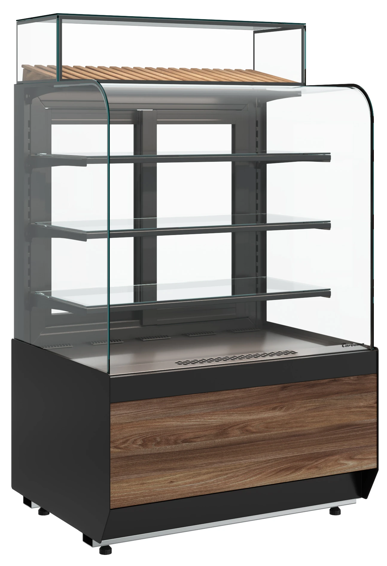 Витрина кондитерская Полюс KR70 VM 0,6-2 STANDARD открытая, горка (9005)