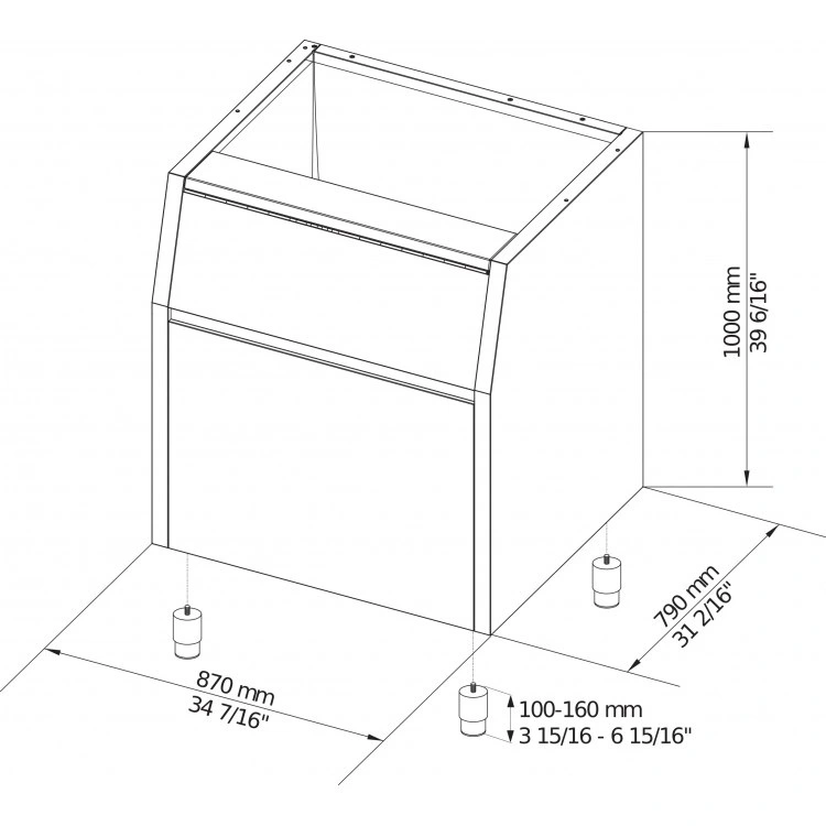 Бункер для льдогенератора Brema Bin 200 для G 160 / 280 / 510 и TM