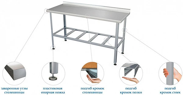 Стол производственный Atesy СР-С-1- 600.600-02 (СР-3/600/600)