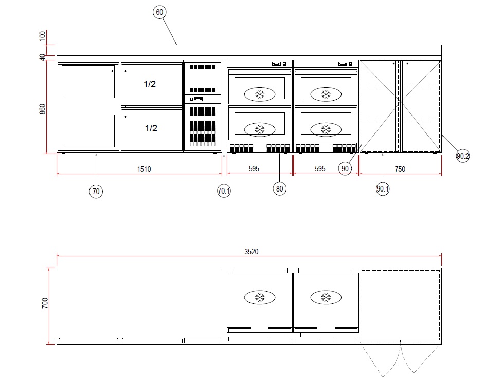 ЛИНИЯ БАРНАЯ APACH CHEF LINE LBLR3520/700/860SP1 ФРОНТАЛЬНАЯ