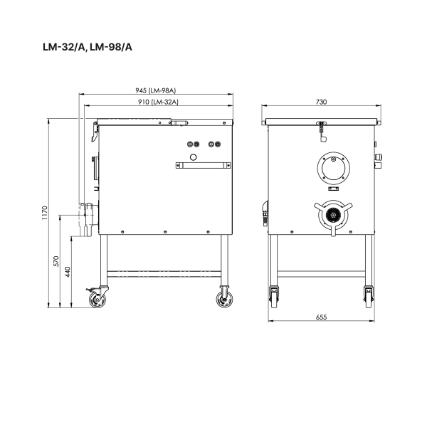 Мясорубка Koneteollisuus (KT) LM-98/A (корпус чугун., шнек алюминиевый)