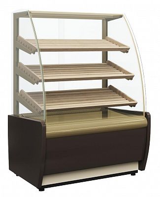 Витрина хлебная Полюс K70 N 0,9-1 LIGHT Bread Паттерн (со стеклом) (0107 Ольха)