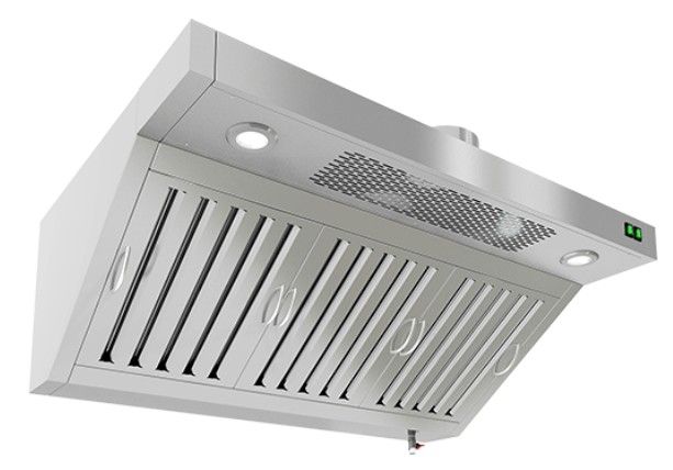 ЗВПОК-1309 зонт вытяж. пристен. (1300х900х400) с ж/у фильтр., с отв.под вентил.,с козырьком