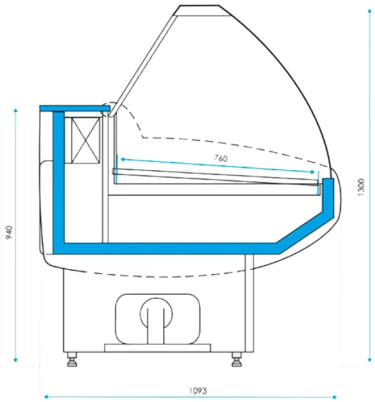 Холодильная витрина Cryspi ВПС 0,50-0,85 (Gamma-2 1200) (RAL 9010 всё белое)