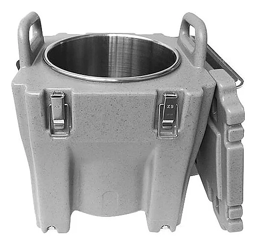 S03_EKSI Термоконтейнер для супов T24S (серый, 50л, круглая нерж. вставка, на колесах)