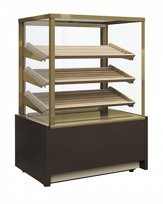 Витрина хлебная Полюс KC70 N 0,6-1 LIGHT Bread Паттерн (со стеклом) (0106 Седой дуб)