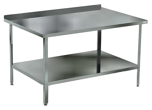 Стол разделочный Кобор СПБ-200/100 (высота 860, борт, полка, каркас сварной - труба нерж 40х40)