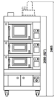 ПЕЧЬ ПОДОВАЯ ДЛЯ ПИЦЦЫ MORETTI FORNI P60E (18+18+30СМ) + ЗОНТ + СТЕНД