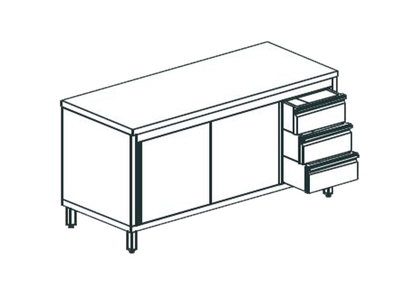 СТОЛ ПРОИЗВОДСТВЕННЫЙ ЗАКРЫТЫЙ APACH CHEF LINE LWC612SH2SDDR