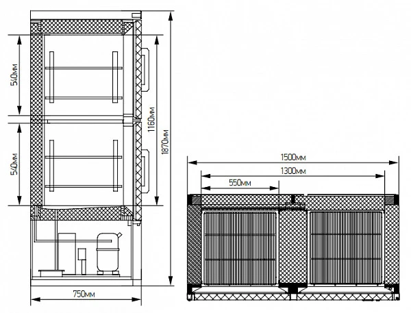 Комбинированный шкаф Марихолодмаш ШХК-800