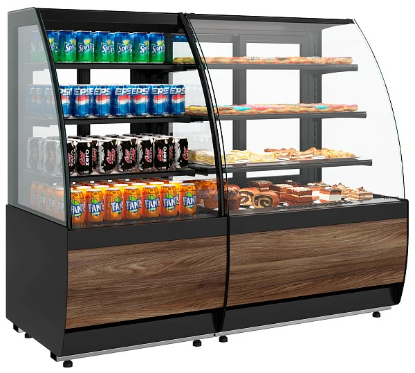 Витрина кондитерская Полюс K70 VM 1,3-1 LIGHT (версия 2.0) (9005)